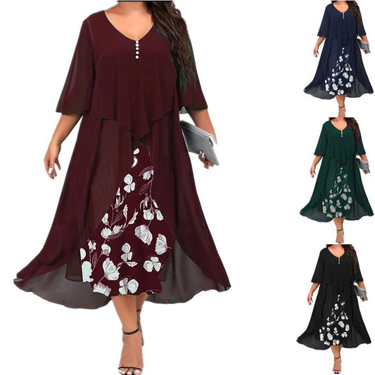 👗 Σιφόν φόρεμα με μισά μανίκια