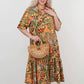 Women's Casual Short-Sleeve Colorful Print Dress
