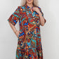 Women's Casual Short-Sleeve Colorful Print Dress