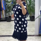 Women's Polka Dot Pleated Patchwork Dress