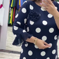 Women's Polka Dot Pleated Patchwork Dress
