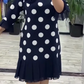 Women's Polka Dot Pleated Patchwork Dress
