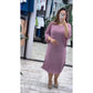 Elegant Pleated Sleeve Dress