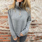 Women's Stand-Up Collar Pullover with Buttons