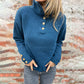Women's Stand-Up Collar Pullover with Buttons