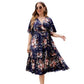 Wrap V-Neck Floral Dress
