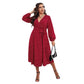 V-Neck Belted Waist Vintage Polka Dot Dress