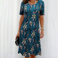 Graceful Floral Short Sleeve Dress