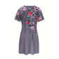 Graceful Floral Short Sleeve Dress