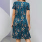 Graceful Floral Short Sleeve Dress