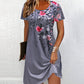 Graceful Floral Short Sleeve Dress