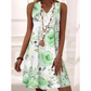 Women's Printed V-Neck Sleeveless Dress