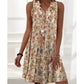 Women's Printed V-Neck Sleeveless Dress