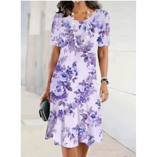 Women's Casual Print Short Sleeve Dress