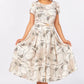 Women's Elegant Floral Print Short Sleeve Dress