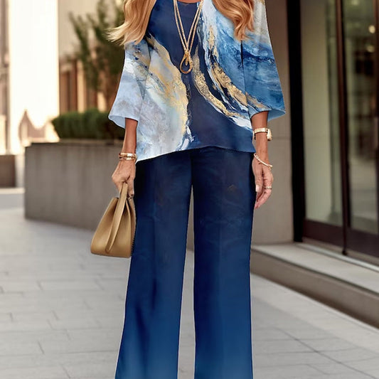 【S-4XL】🌸Γυναικείο σετ με μαλακό casual μπλουζάκι και φαρδιά παντελόνια