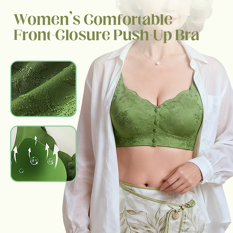 ⏳LAST WEEK SALE -ONLY £7.99!!!💚💐Front-Clasp Wire-Free Seamless Bra - Ultra-Soft Support with All-Day Comfort for a Smooth Silhouette 🌸✨