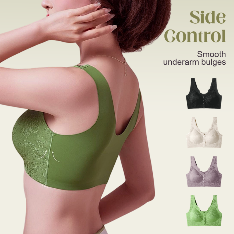 ⏳LAST WEEK SALE -ONLY £7.99!!!💚💐Front-Clasp Wire-Free Seamless Bra - Ultra-Soft Support with All-Day Comfort for a Smooth Silhouette 🌸✨