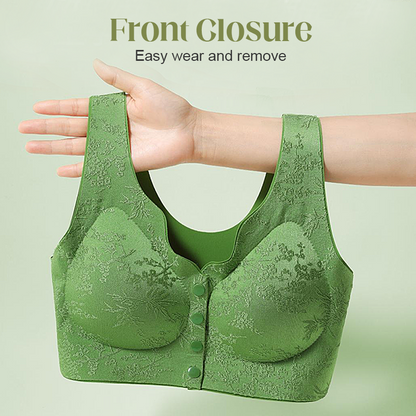 ⏳LAST WEEK SALE -ONLY £7.99!!!💚💐Front-Clasp Wire-Free Seamless Bra - Ultra-Soft Support with All-Day Comfort for a Smooth Silhouette 🌸✨