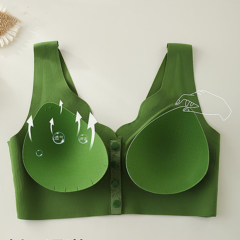 ⏳LAST WEEK SALE -ONLY £7.99!!!💚💐Front-Clasp Wire-Free Seamless Bra - Ultra-Soft Support with All-Day Comfort for a Smooth Silhouette 🌸✨