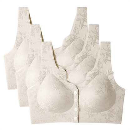 ⏳LAST WEEK SALE -ONLY £7.99!!!💚💐Front-Clasp Wire-Free Seamless Bra - Ultra-Soft Support with All-Day Comfort for a Smooth Silhouette 🌸✨