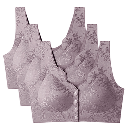 ⏳LAST WEEK SALE -ONLY £7.99!!!💚💐Front-Clasp Wire-Free Seamless Bra - Ultra-Soft Support with All-Day Comfort for a Smooth Silhouette 🌸✨