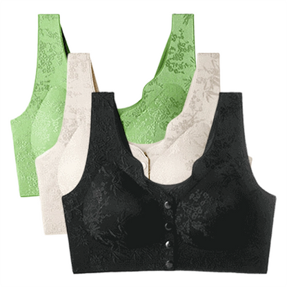 ⏳LAST WEEK SALE -ONLY £7.99!!!💚💐Front-Clasp Wire-Free Seamless Bra - Ultra-Soft Support with All-Day Comfort for a Smooth Silhouette 🌸✨