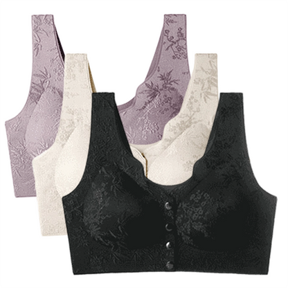 ⏳LAST WEEK SALE -ONLY £7.99!!!💚💐Front-Clasp Wire-Free Seamless Bra - Ultra-Soft Support with All-Day Comfort for a Smooth Silhouette 🌸✨