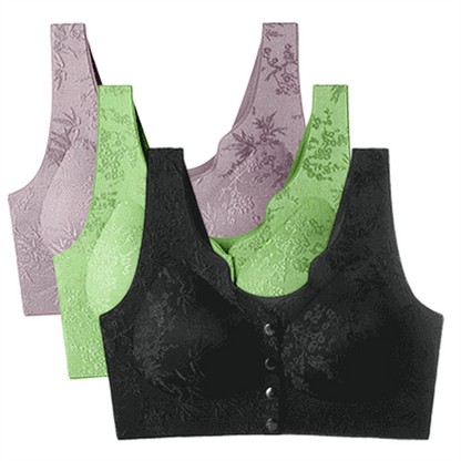 ⏳LAST WEEK SALE -ONLY £7.99!!!💚💐Front-Clasp Wire-Free Seamless Bra - Ultra-Soft Support with All-Day Comfort for a Smooth Silhouette 🌸✨
