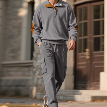 😎 Men’s Trendy Pullover and Cargo Pants 2-Piece Set🔥 Comfortable, Casual & Effortlessly Stylish!