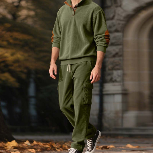 😎 Men’s Trendy Pullover and Cargo Pants 2-Piece Set🔥 Comfortable, Casual & Effortlessly Stylish!