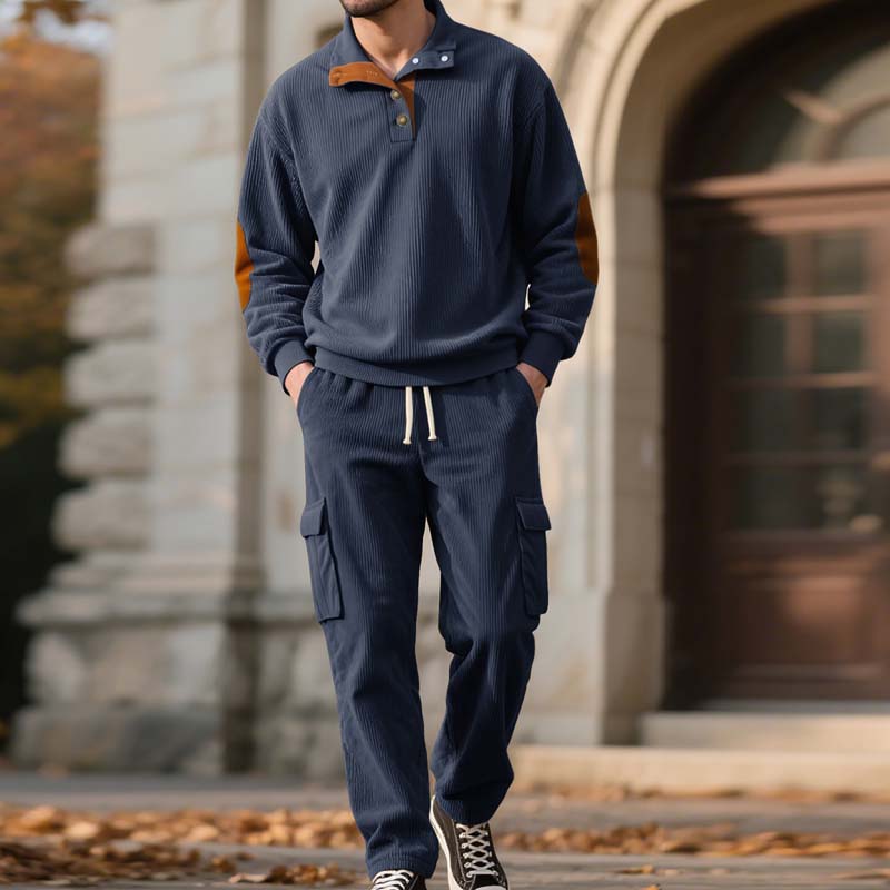 😎 Men’s Trendy Pullover and Cargo Pants 2-Piece Set🔥 Comfortable, Casual & Effortlessly Stylish!