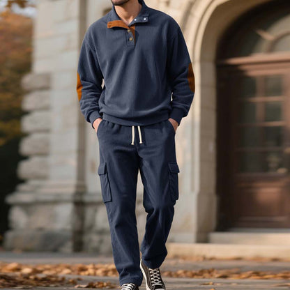 😎 Men’s Trendy Pullover and Cargo Pants 2-Piece Set🔥 Comfortable, Casual & Effortlessly Stylish!