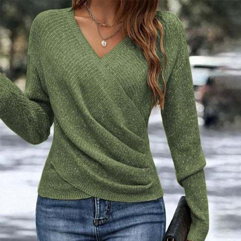 💕 Your New Favourite Knit Top 🎁Women's Elegant Casual V-Neck Knit Top