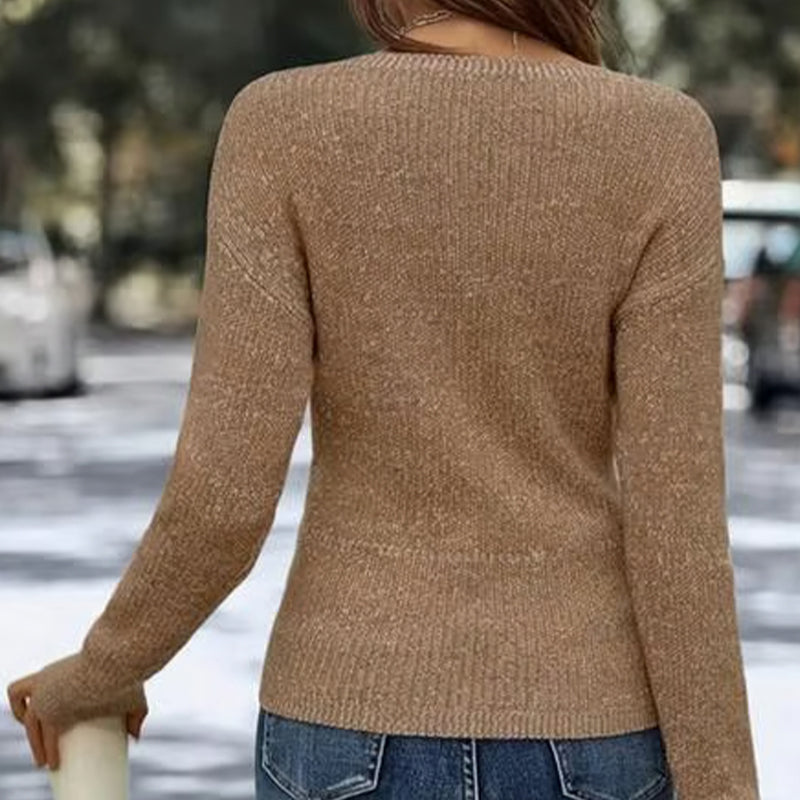 💕 Your New Favourite Knit Top 🎁Women's Elegant Casual V-Neck Knit Top