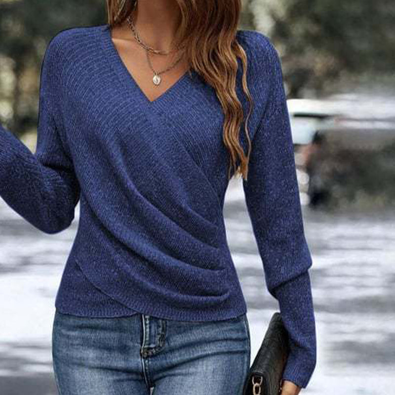 💕 Your New Favourite Knit Top 🎁Women's Elegant Casual V-Neck Knit Top