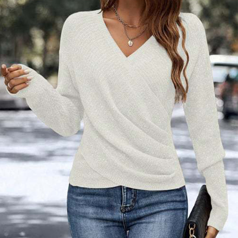 💕 Your New Favourite Knit Top 🎁Women's Elegant Casual V-Neck Knit Top