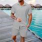 👕 Σετ Ανδρικού Ζακάρ Πουκαμίσου & Σορτς 🌴