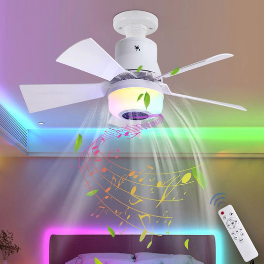💨Έξυπνος ανεμιστήρας οροφής με φως, RGB και ηχείο Bluetooth