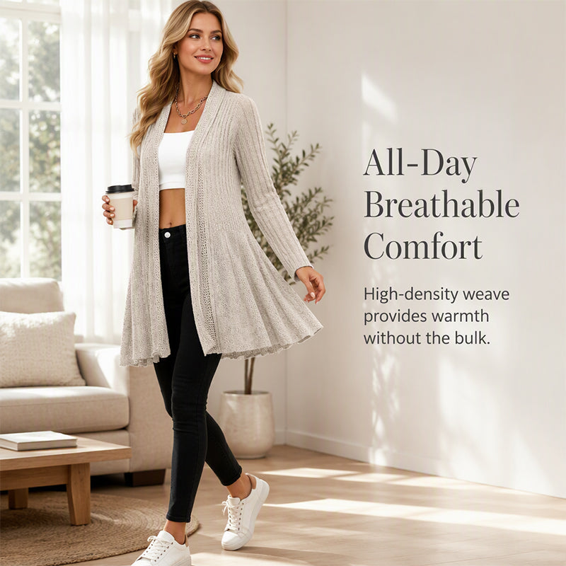🌸🧥New Arrivals - Elegant Open Cardigan with Knit Texture – Soft Comfort and Versatile Style for Any Occasion