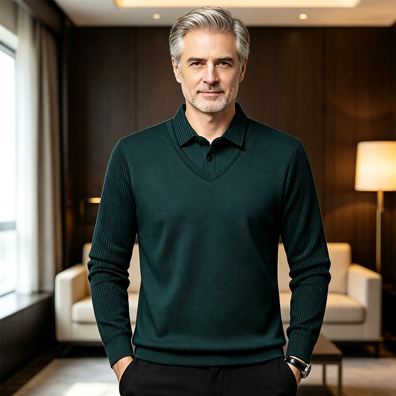 🛍️Men's False Two-Piece Long Sleeve Top