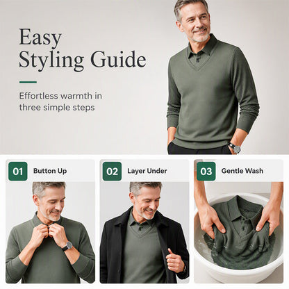 🛍️Men's False Two-Piece Long Sleeve Top