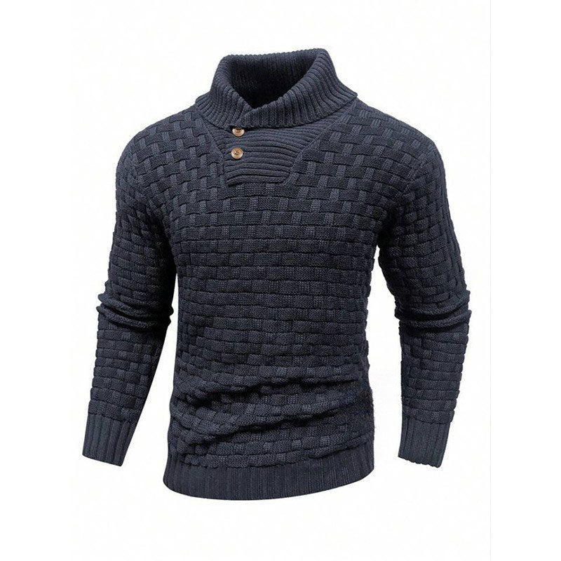 💯 Quality You Can Feel | Men's Textured Stand-Collar Knit Sweater