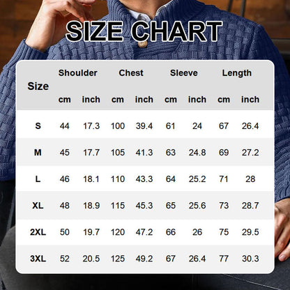 💯 Quality You Can Feel | Men's Textured Stand-Collar Knit Sweater