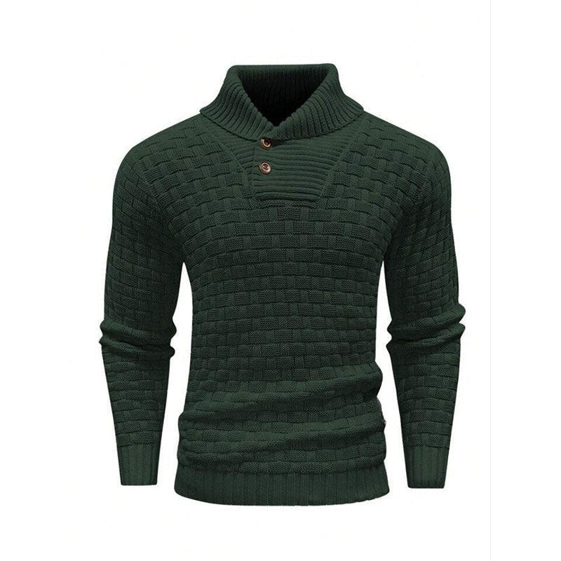 💯 Quality You Can Feel | Men's Textured Stand-Collar Knit Sweater