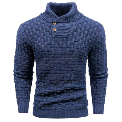 💯 Quality You Can Feel | Men's Textured Stand-Collar Knit Sweater
