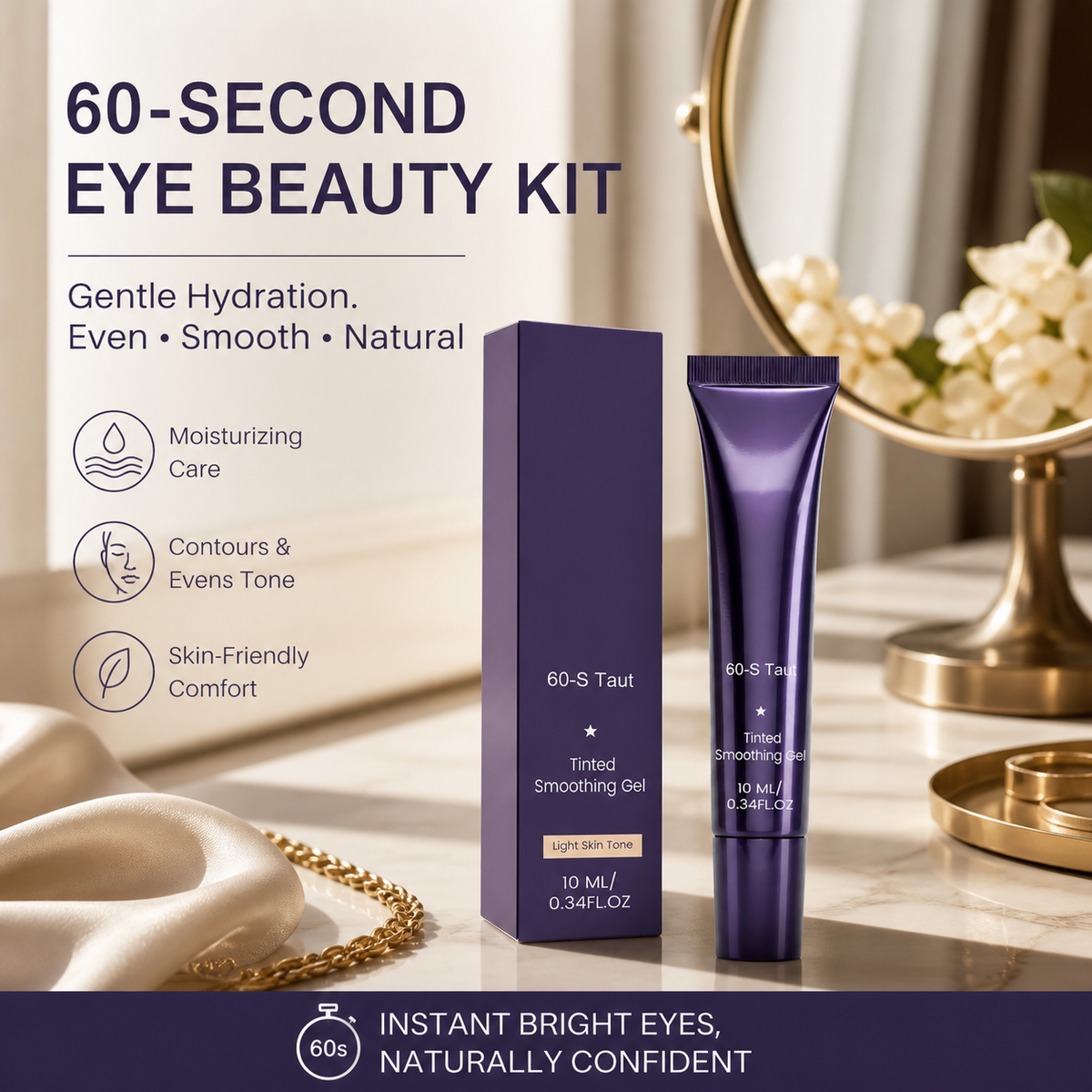 🔥Buy 1 Get 1 Free!🔥60-Second Eye Makeup Set – Tinted Firming Eye Gel for Puffiness & Under-Eye Bags