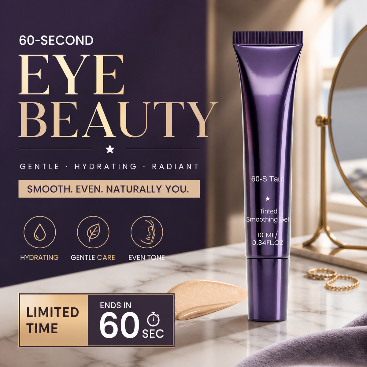 🔥Buy 1 Get 1 Free!🔥60-Second Eye Makeup Set – Tinted Firming Eye Gel for Puffiness & Under-Eye Bags
