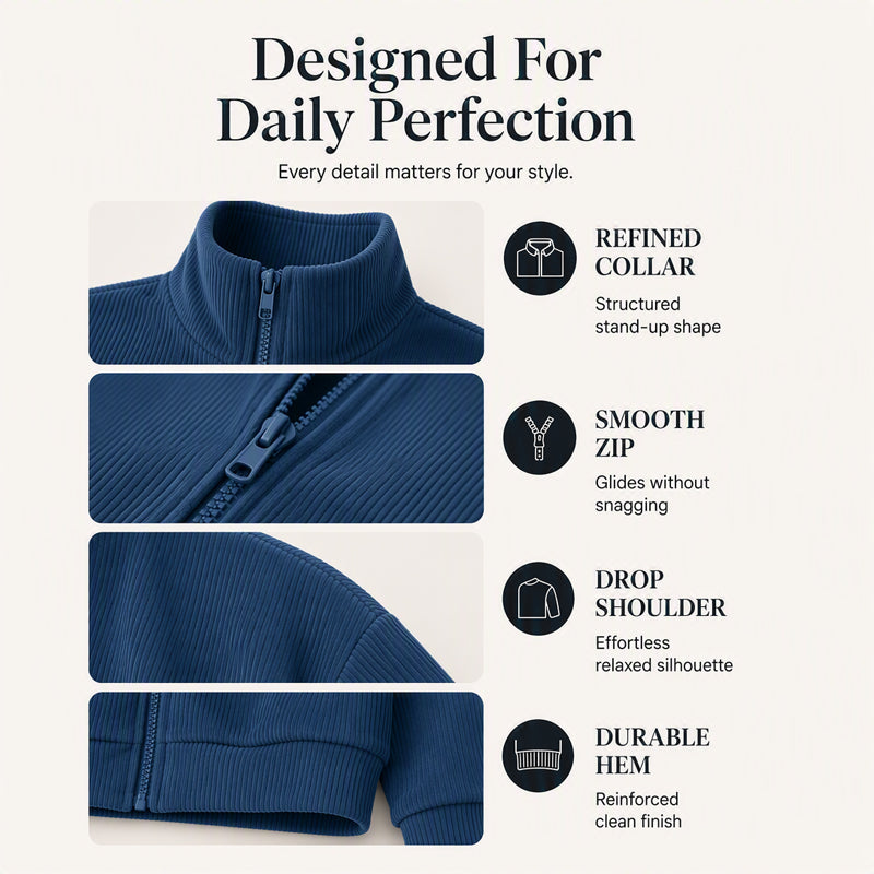 Women's Retro Corduroy Stand Collar Jacket