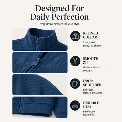 Women's Retro Corduroy Stand Collar Jacket